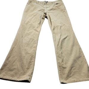 Talbots Corduroy Pants Womens 12P Beige Curvy Bootcut Casual